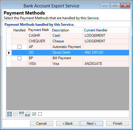 New Bak Account Export Service, Payment Methods Pa