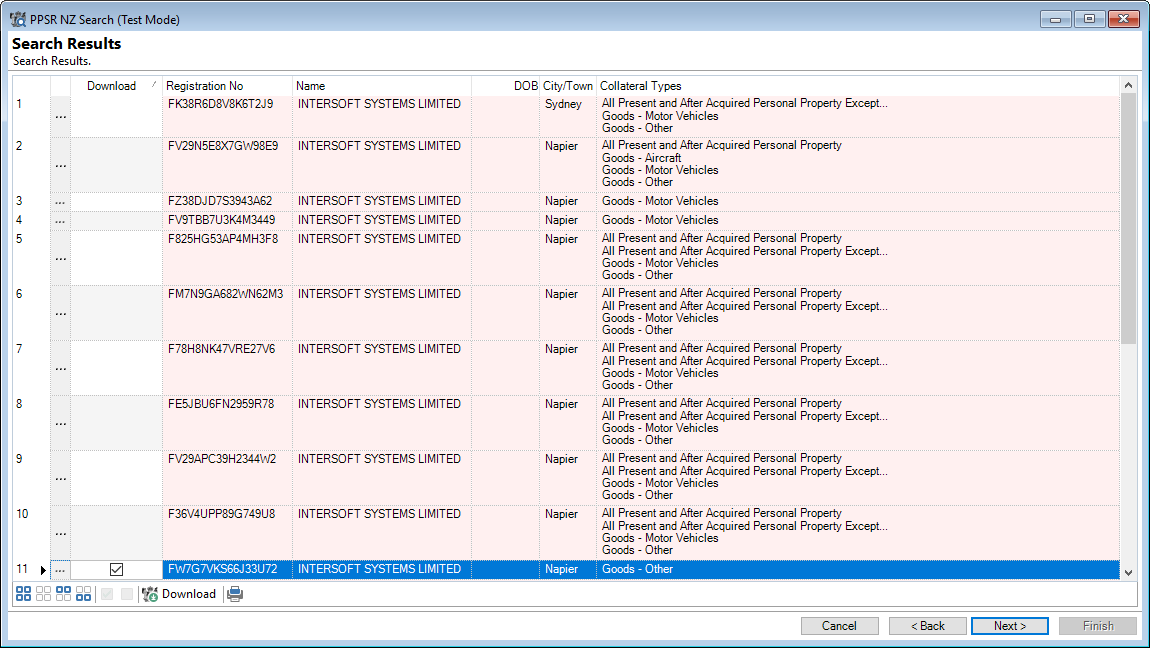 PPSR NZ Search, Debtor Organisation 4