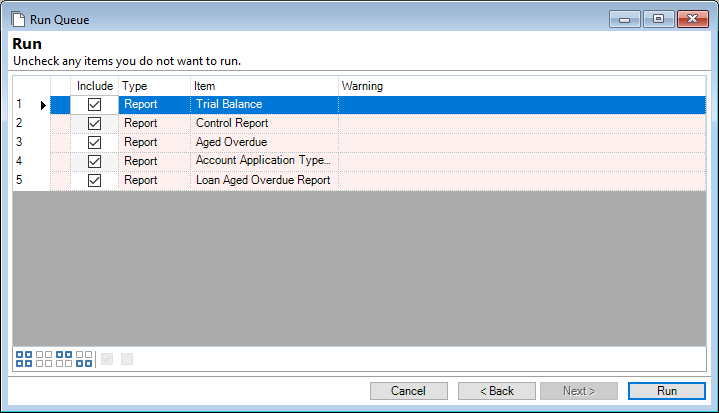 Run Query Save Settings or Add to Queue