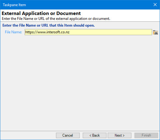 Taskpane - External Link