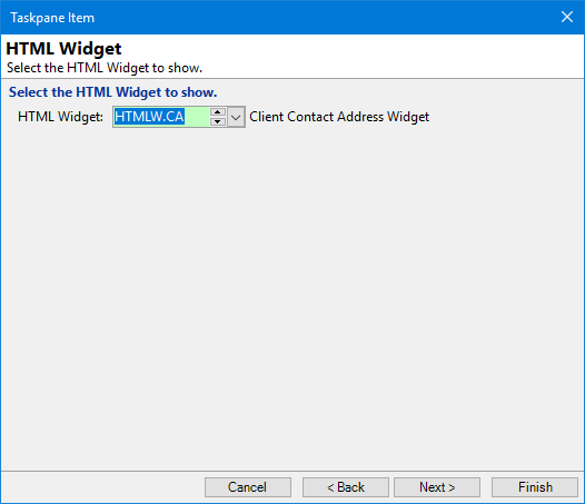 Taskpane - HTML Widget