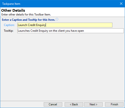 Taskpane - Other Details - Send Action to a Form
