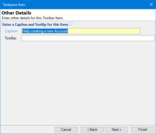 Taskpane - Other Details - Edit Application Shortc