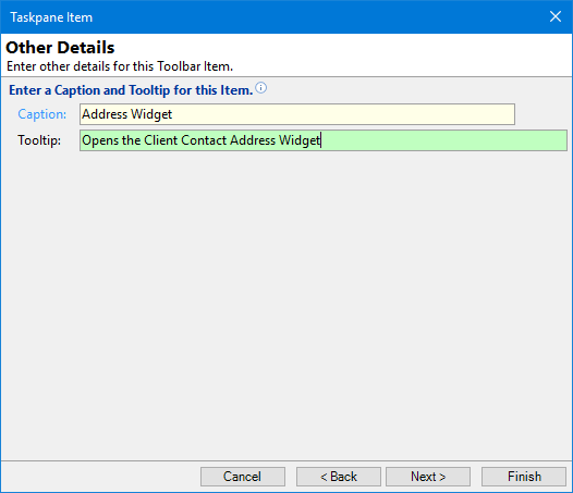 Taskpane - Other Details - HTML Widget