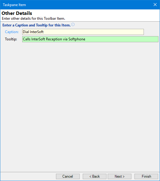 Taskpane - Other Details - Phone Dial