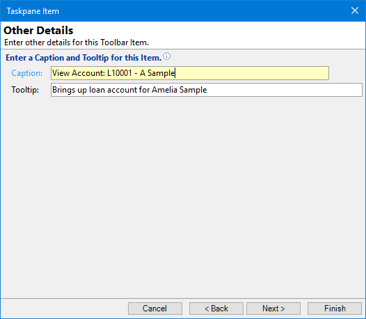 Taskpane - Other Details - Show Form