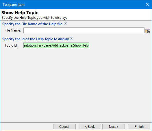 Taskpane - Show a Help Topic