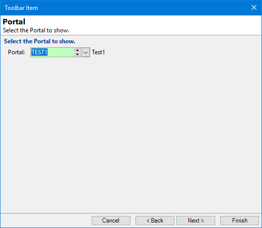 Toolbar - Show a Portal