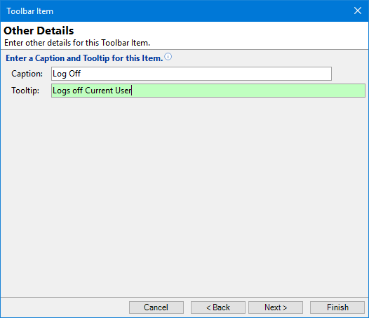 Toolbar Item - Other Details