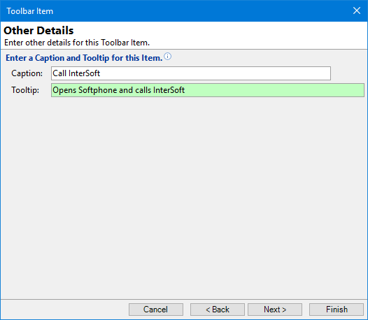 Toolbar - Other Details - Dial a phone number