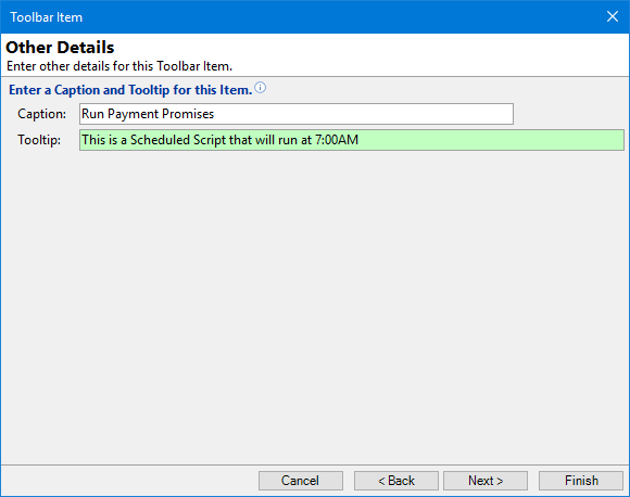 Toolbar - Other Details - Scheduled Script