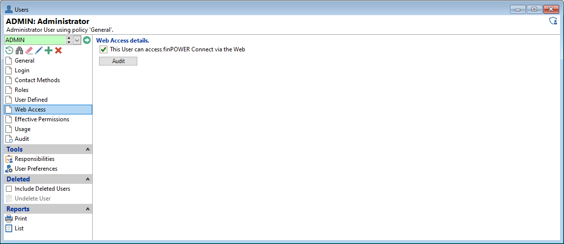 User, WebAccess